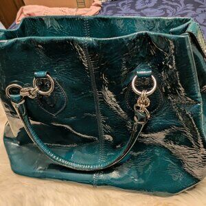 Escada Sport Patent Leather Teal Handbag